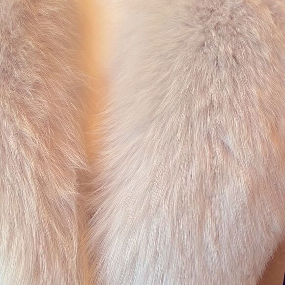FOX FUR TRIMMED LEATHER COAT J. PERCY FOR MARVIN RICHARDS 80’s VINTAGE - Picture 3 of 10